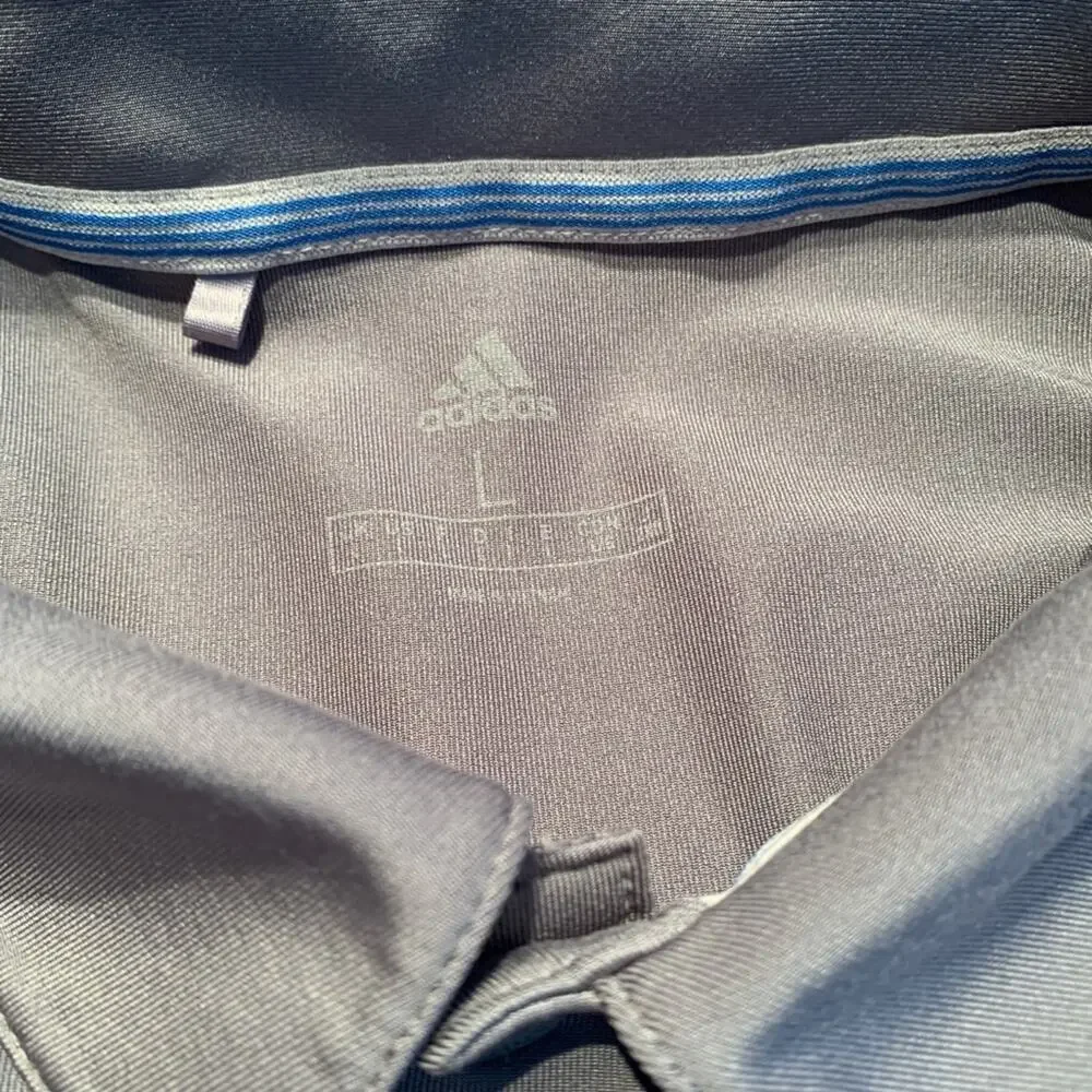 ADIDAS Men’s Striped Polo/Golf Shirt / Size: Large